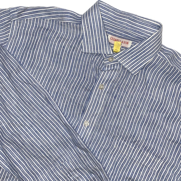 *Culwell & Son Dallas Large 100%Linen Button Down Single Stitch- F - Picture 1 of 6